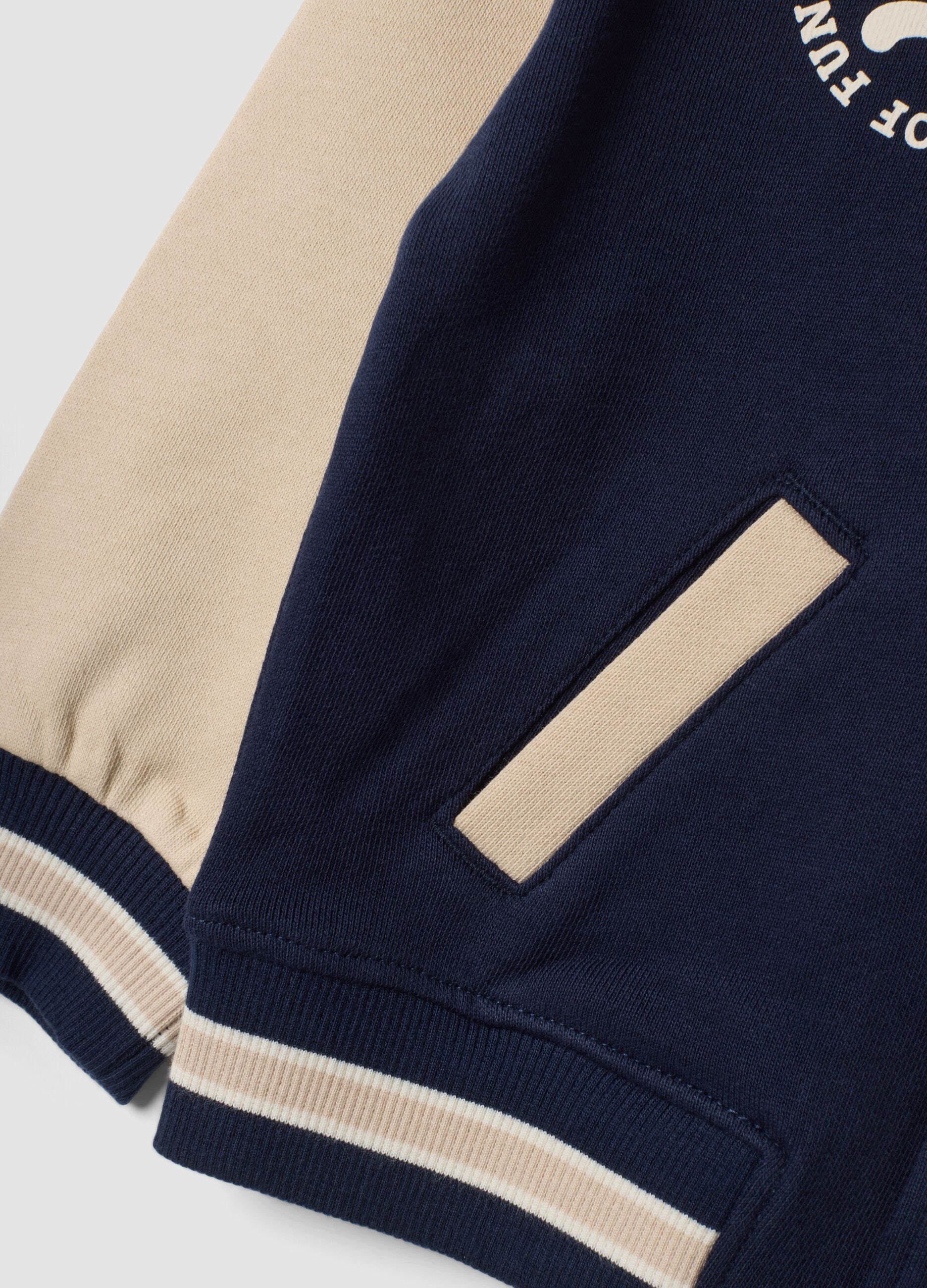 Navy blue collegiate sweatshirt in pure cotton, regular fit