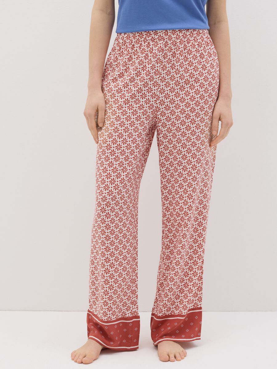 Pyjama trousers in printed viscose_1