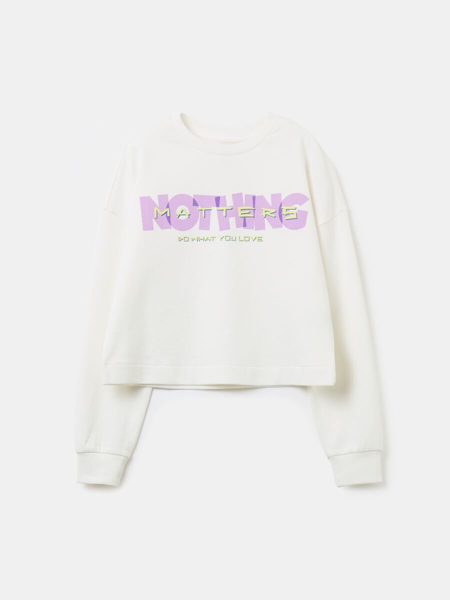 Felpa crop con stampa_3