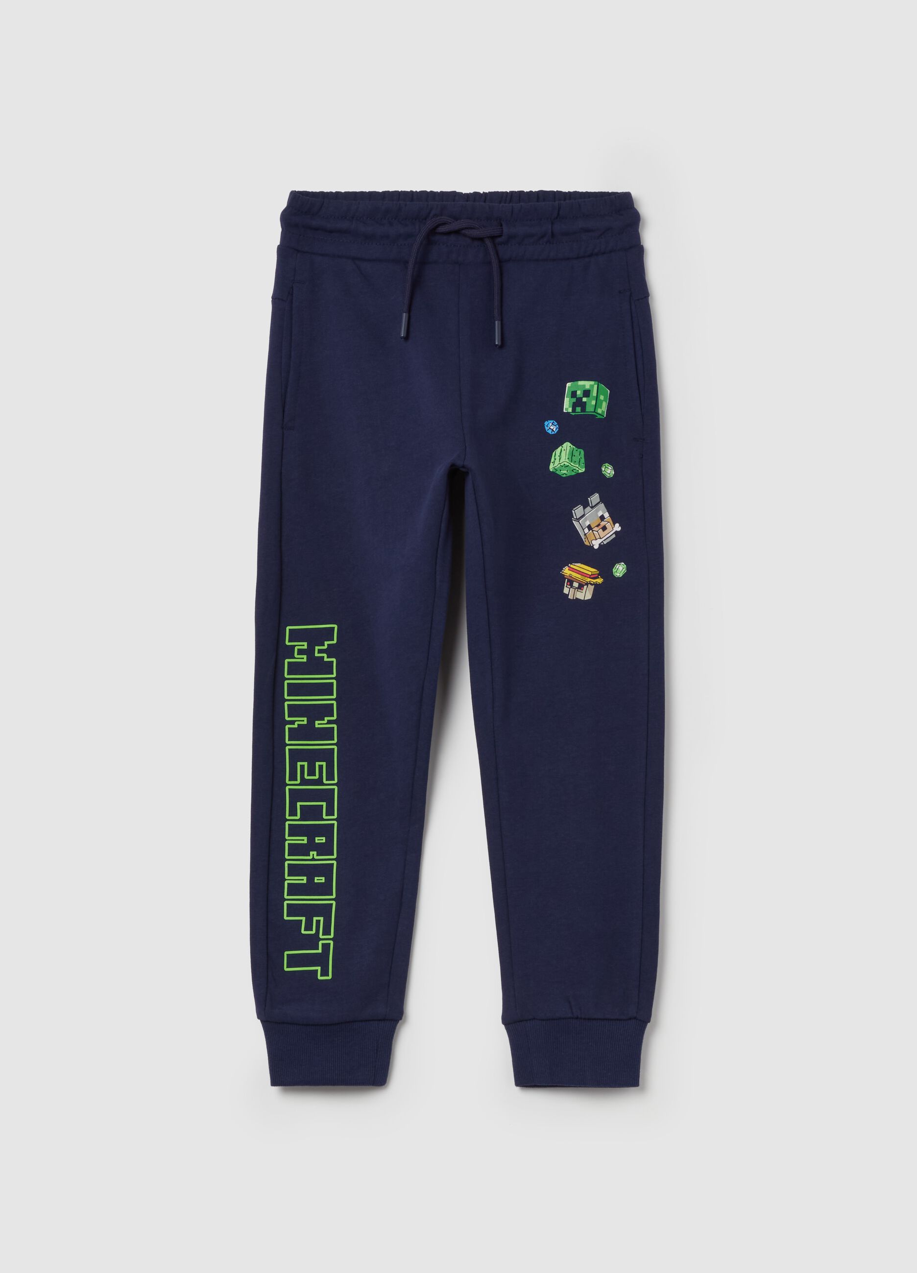 Joggers con coulisse e stampa Minecraft