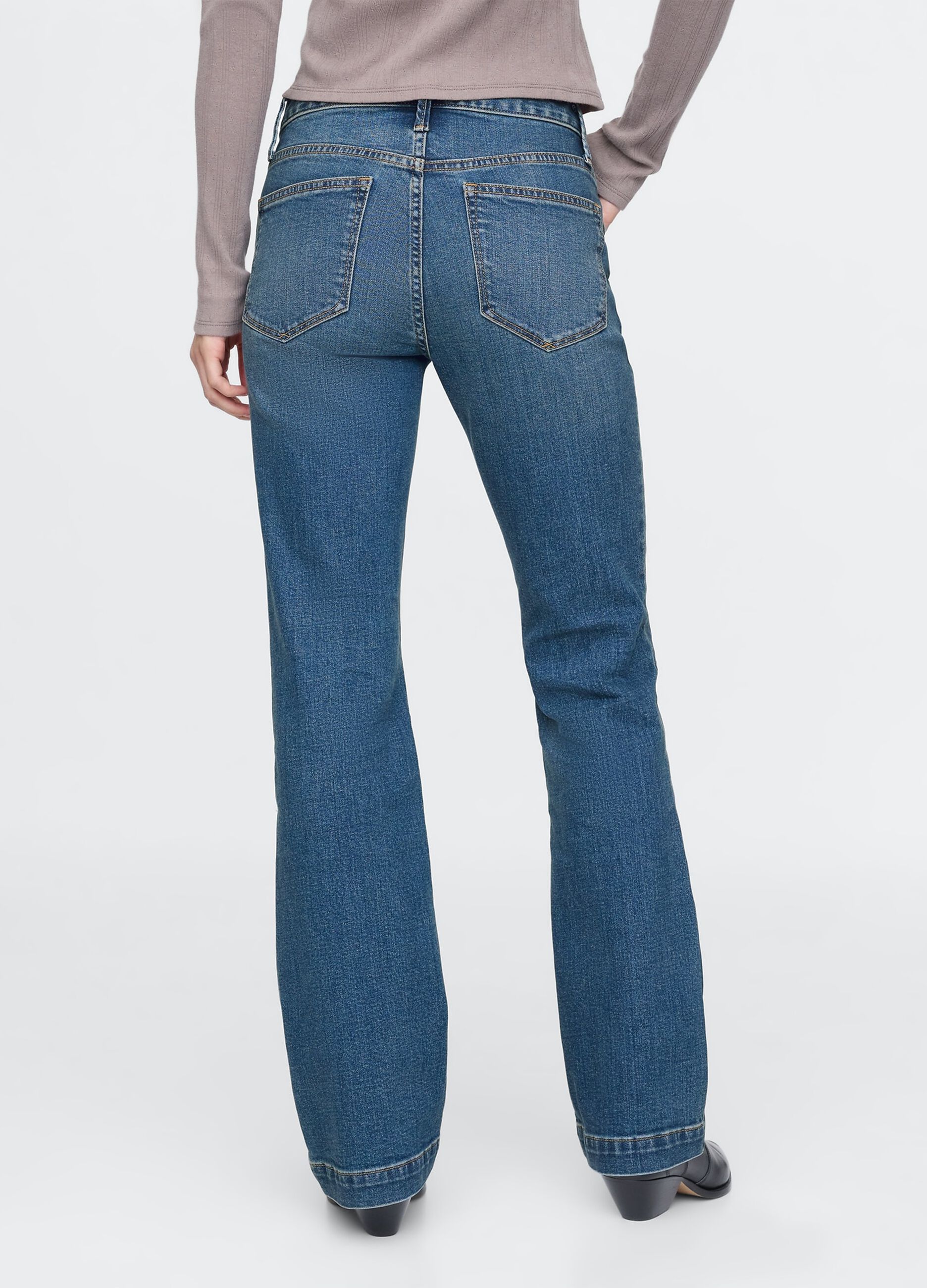 Wide-leg cotton blend jeans Gap