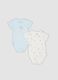 Bipack di body multicolor in puro cotone organico con stampa per neonato_0