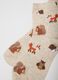 Multicolour beige sock twin pack with animal prints_2