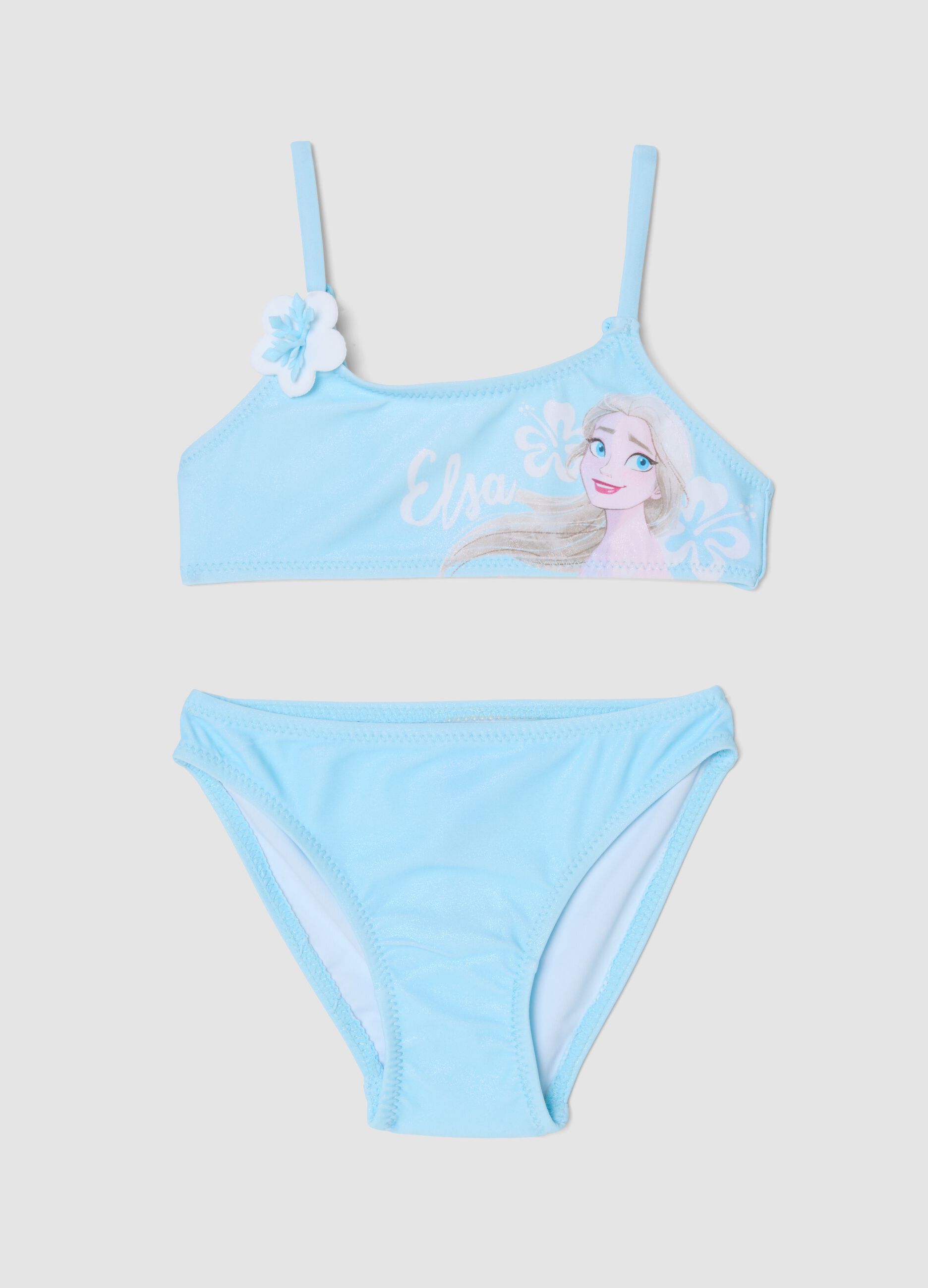Blue stretch-fabric bikini