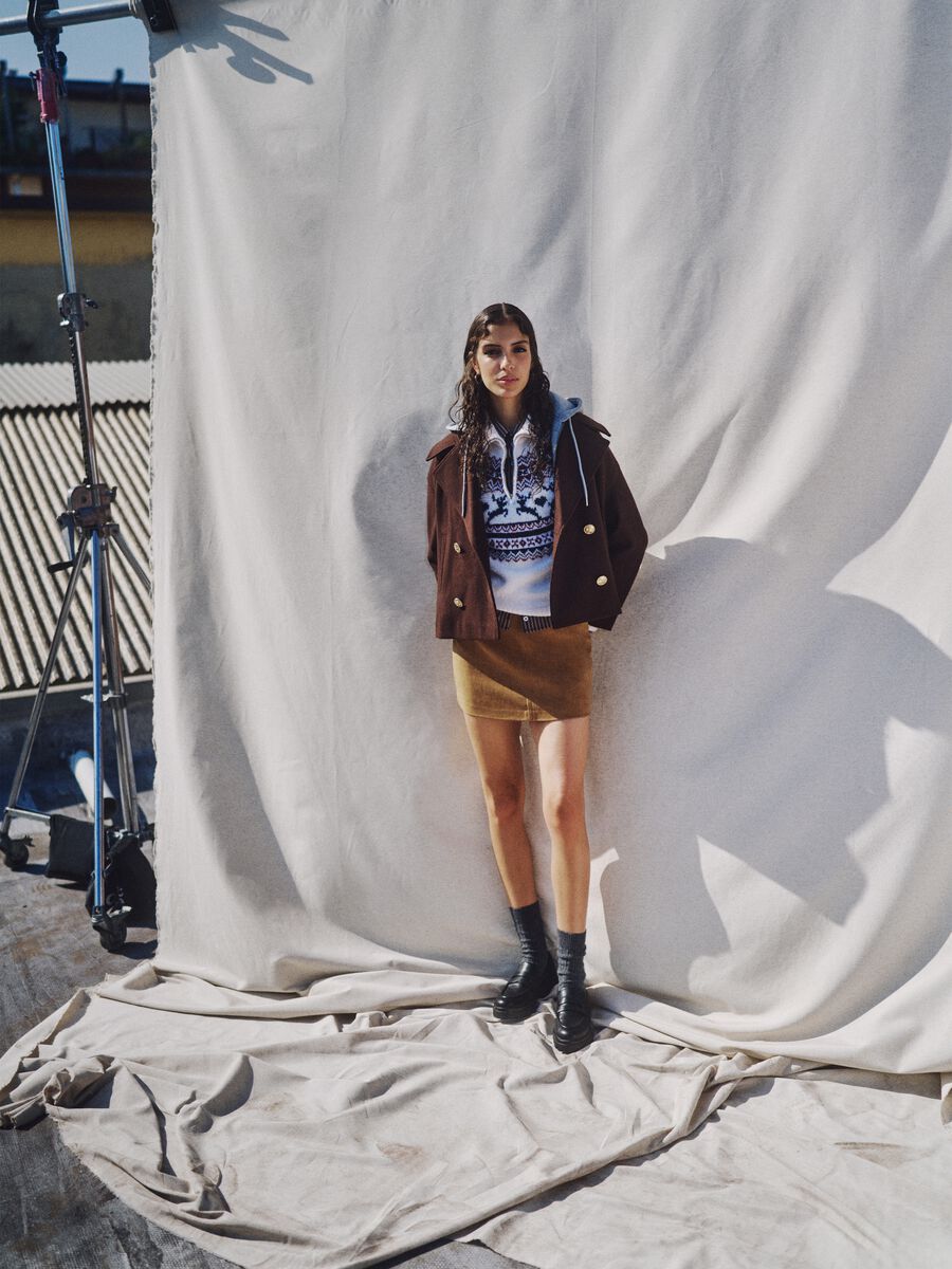 Brown Faux Leather Mini Skirt_0