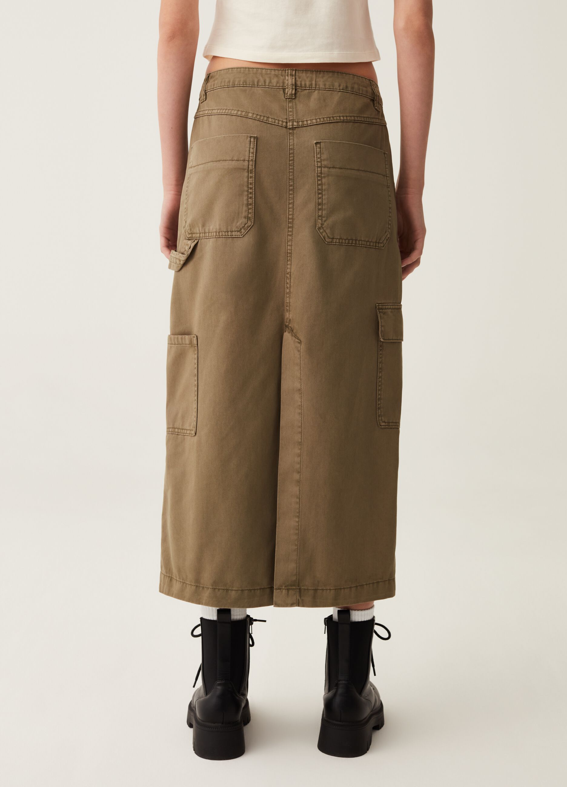 Gonna cargo midi in cotone_2