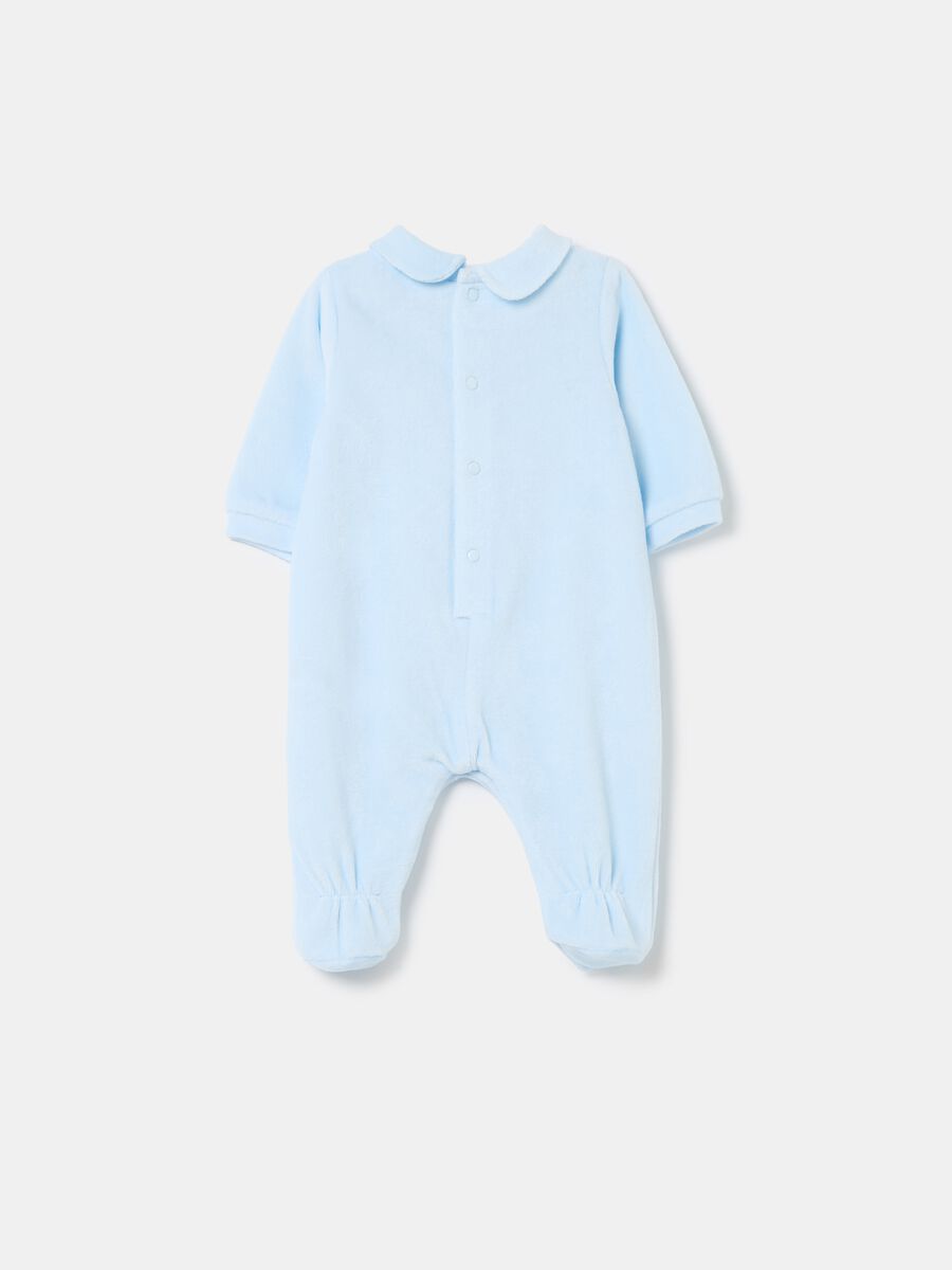 Velour onesie with feet and embroidery_1