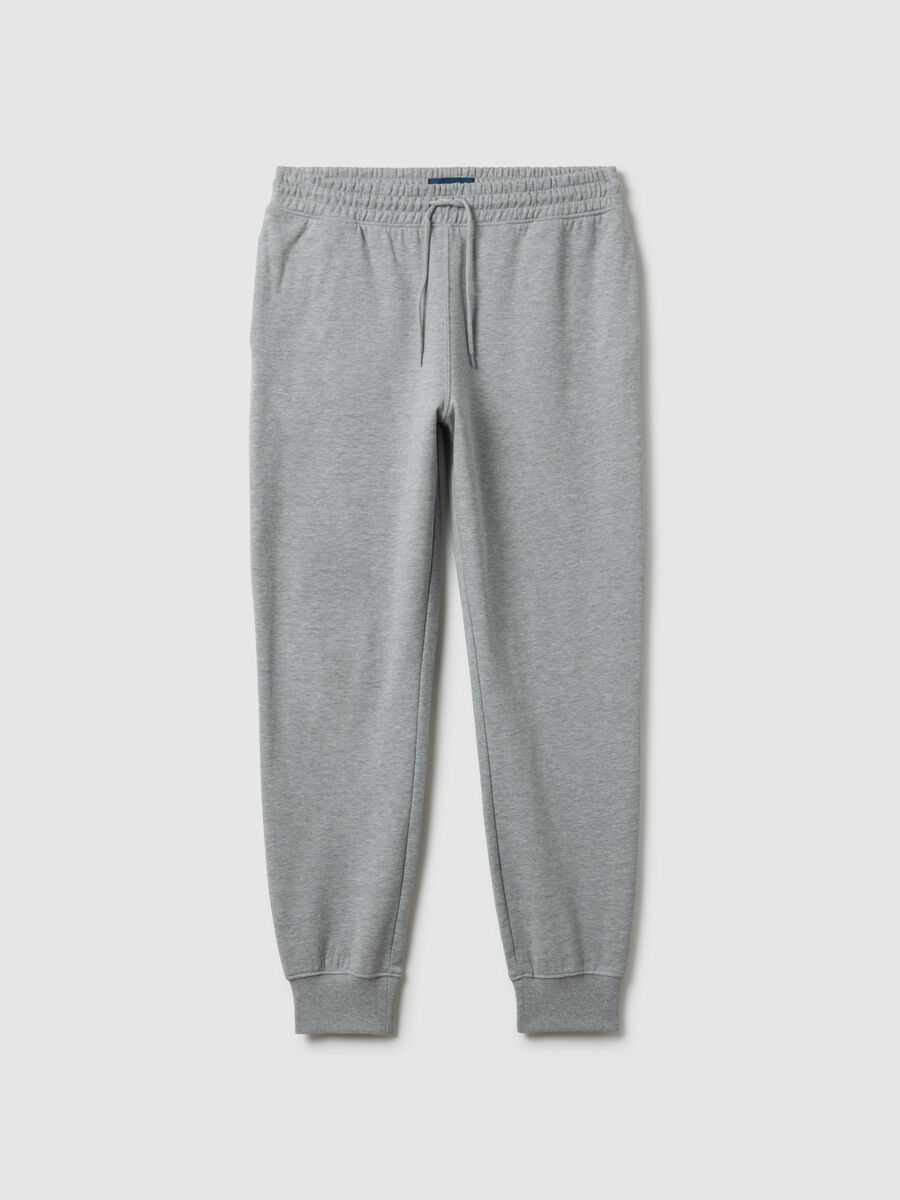 Regular Fit Grey Cotton Blend Jogger Trousers_4
