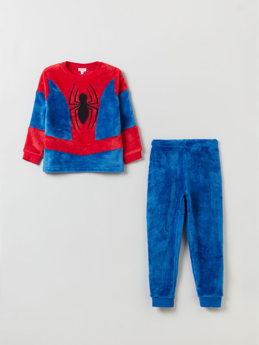 Pigiama in velour con ricamo Spider-Man_0
