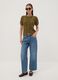 Cardigan verde in puro cotone a trecce regular fit_1