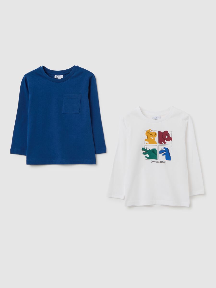 Set of blue and white long-sleeve cotton t-shirts_0