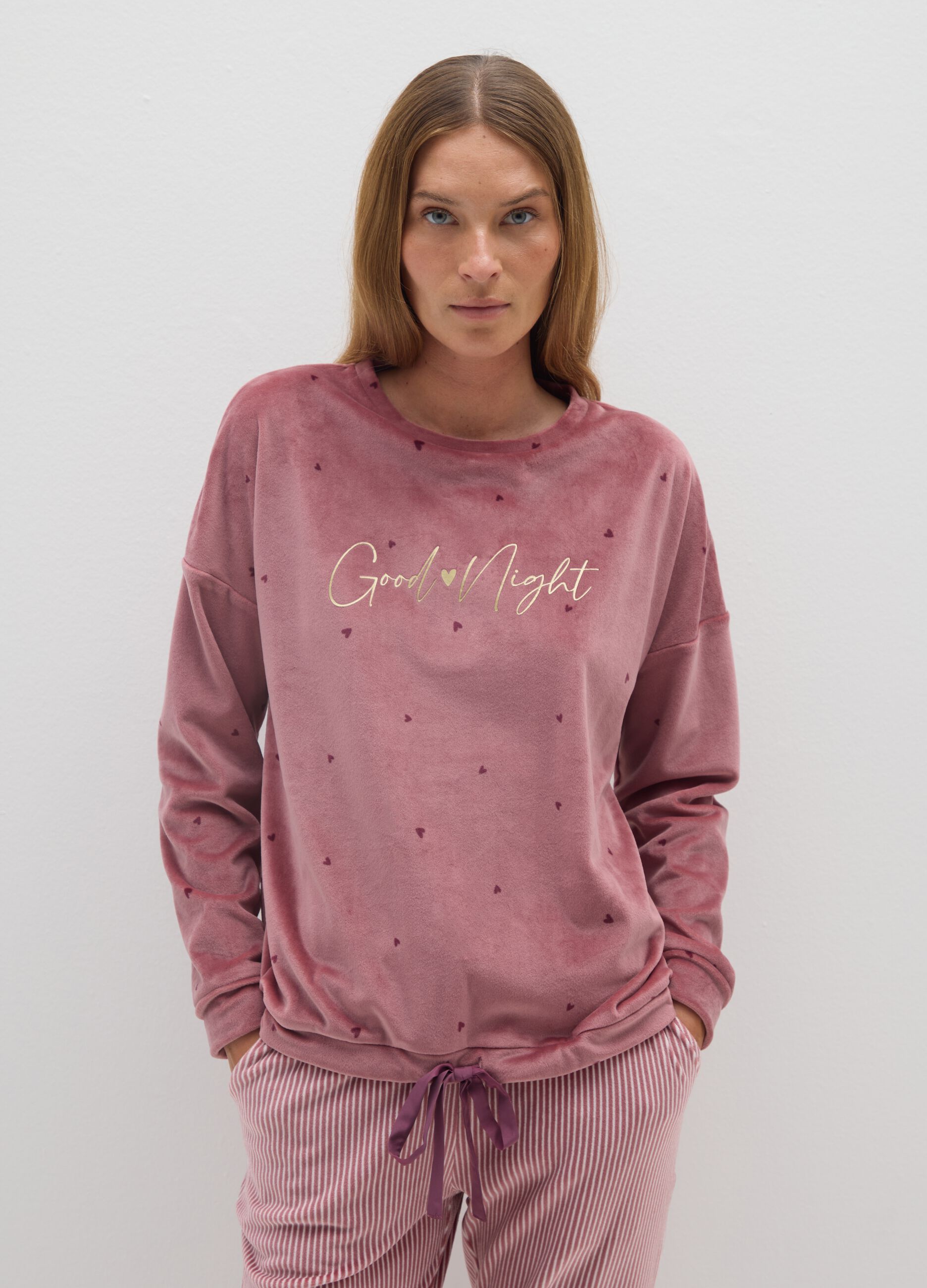 Pink stretch fabric sweatshirt