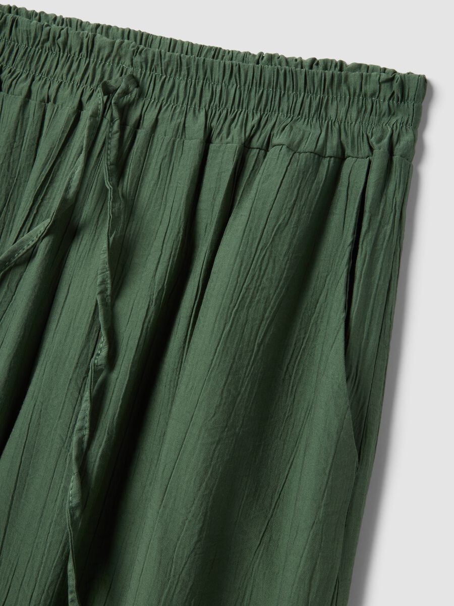 Green viscose-blend palazzo trousers_1