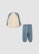 Pigiama azzurro girocollo in puro cotone organico_1