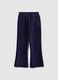 Girls' Cotton Blend Blue Flare Trousers_0