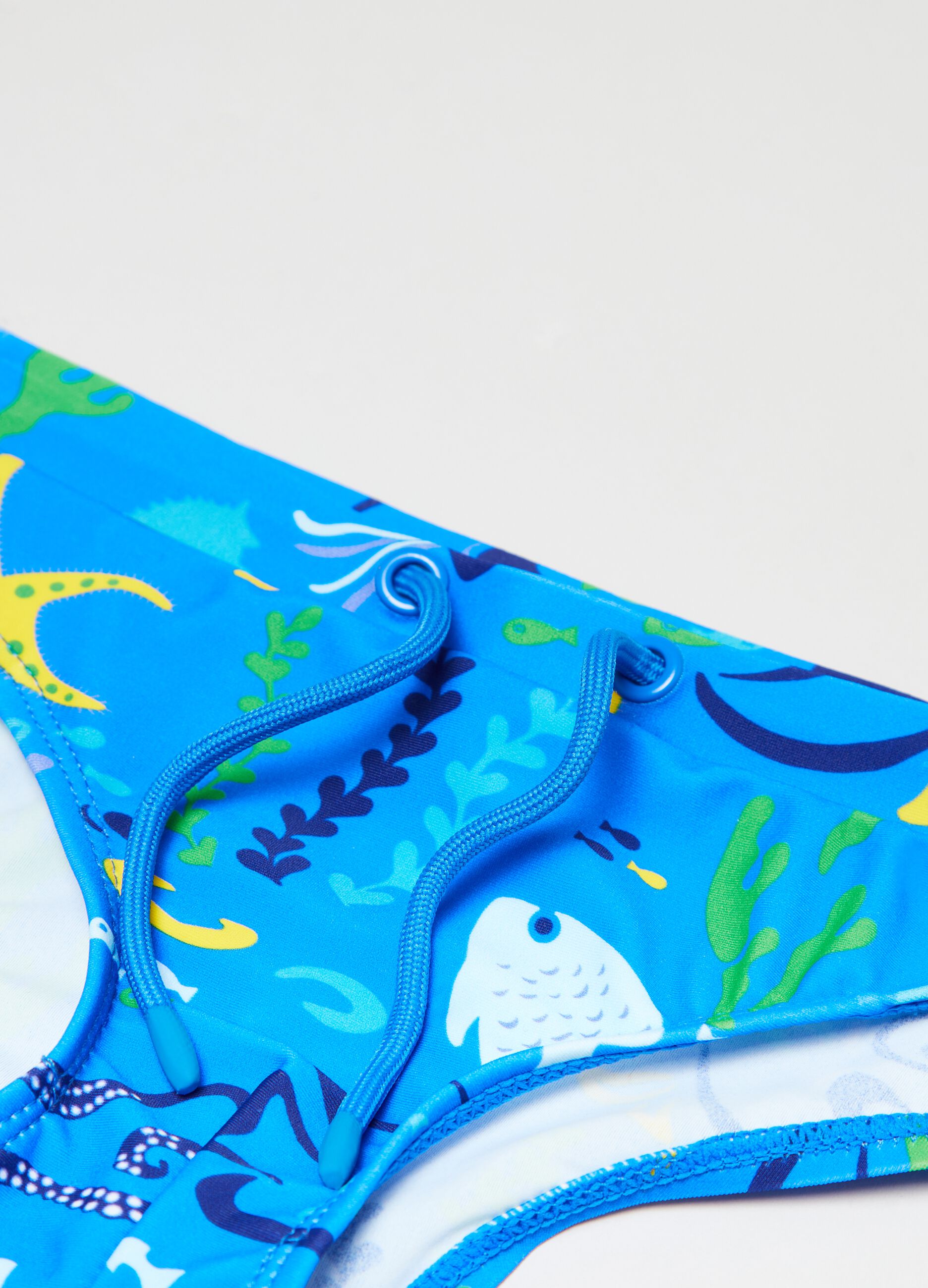 Swim briefs with sea animals print