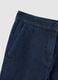 Blue slim fit stretch denim cotton blend trousers_5