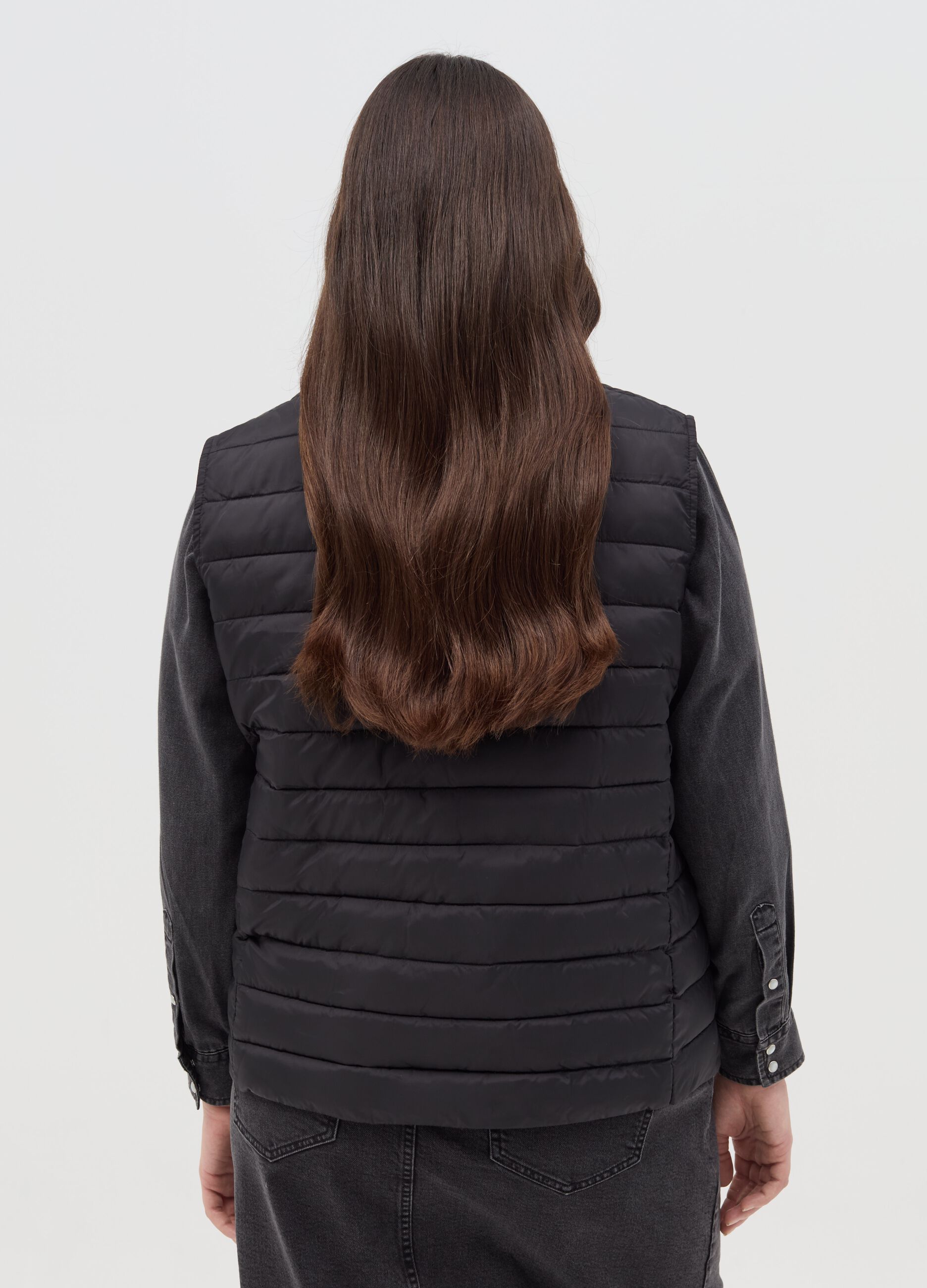 Gilet full-zip ultralight a collo alto Curvy
