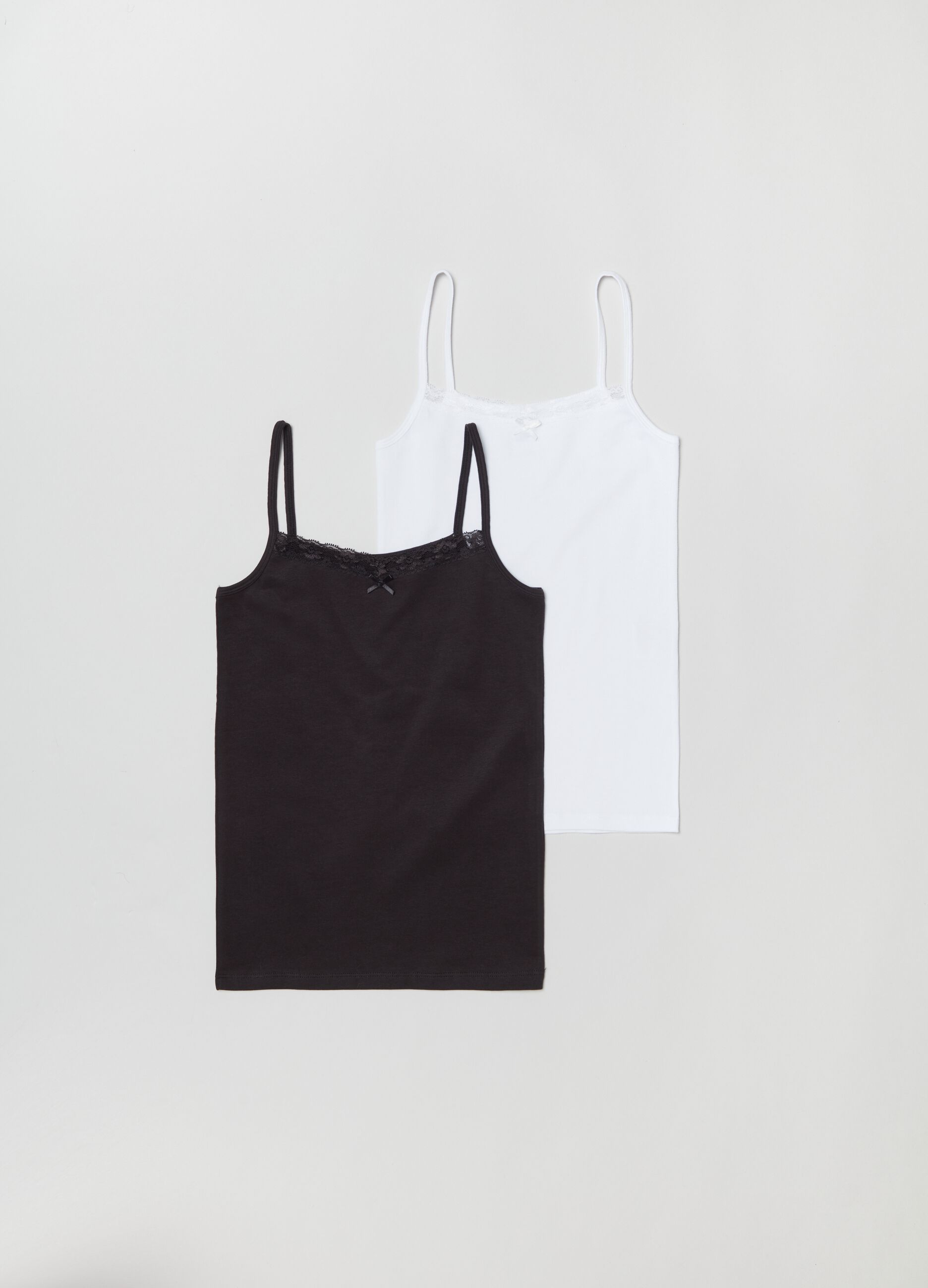 Bipack canotte intime con pizzo
