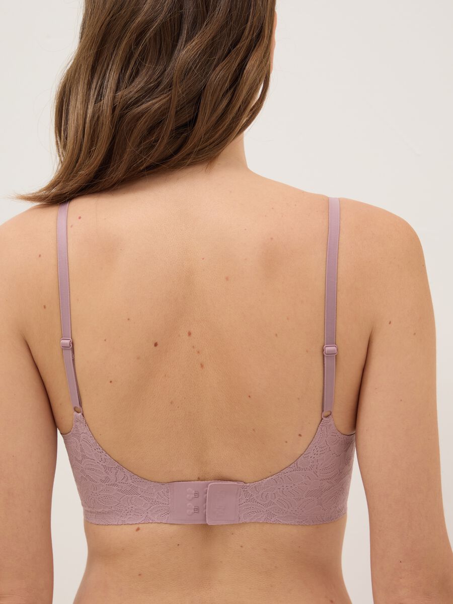 Pink Lace Bra with Removable Padding_2