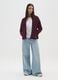 Red fleece sweatshirt with fitted fit and zip_0