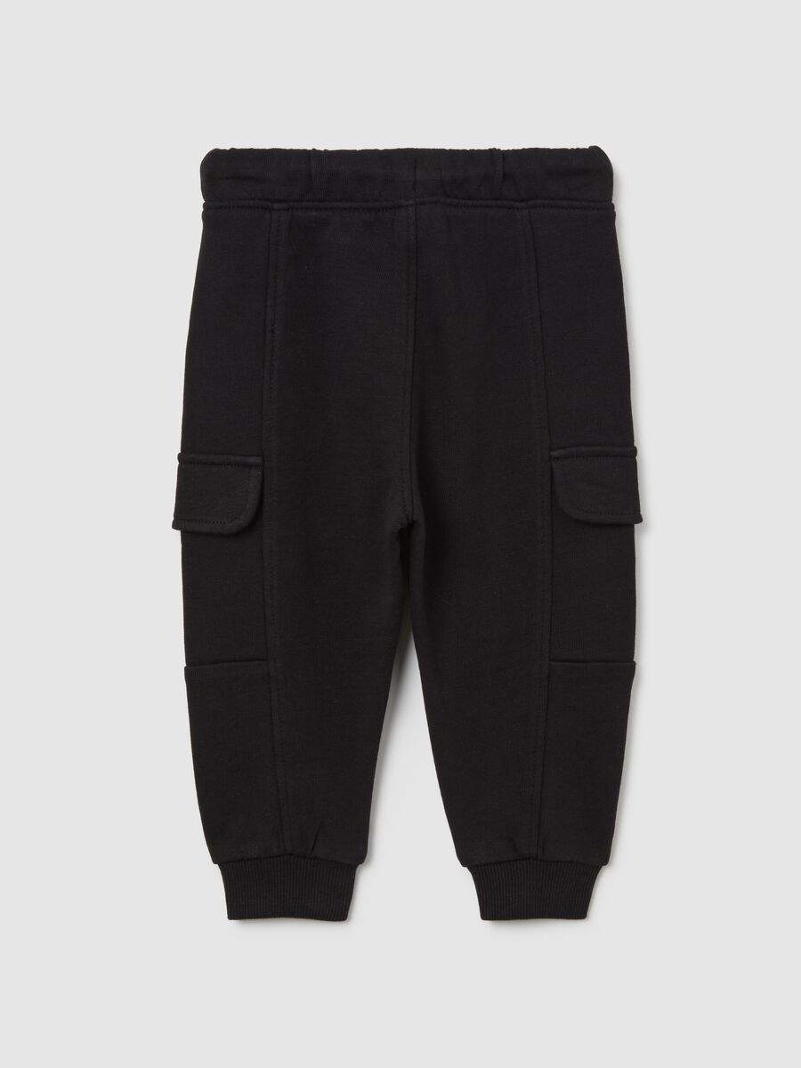 Black jogger trousers with elastic waistband_1