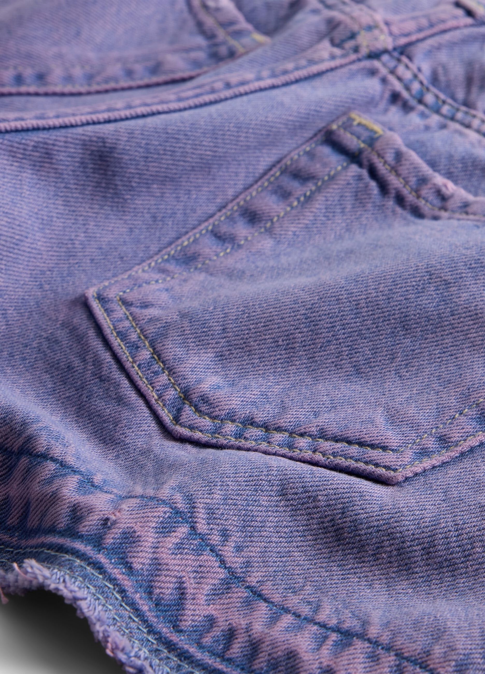 Purple Denim Shorts for Girls