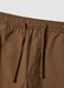 Brown cotton cargo Bermuda shorts with a baggy fit_5