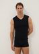 Black regular fit pure cotton tank top with wide shoulder strap_0