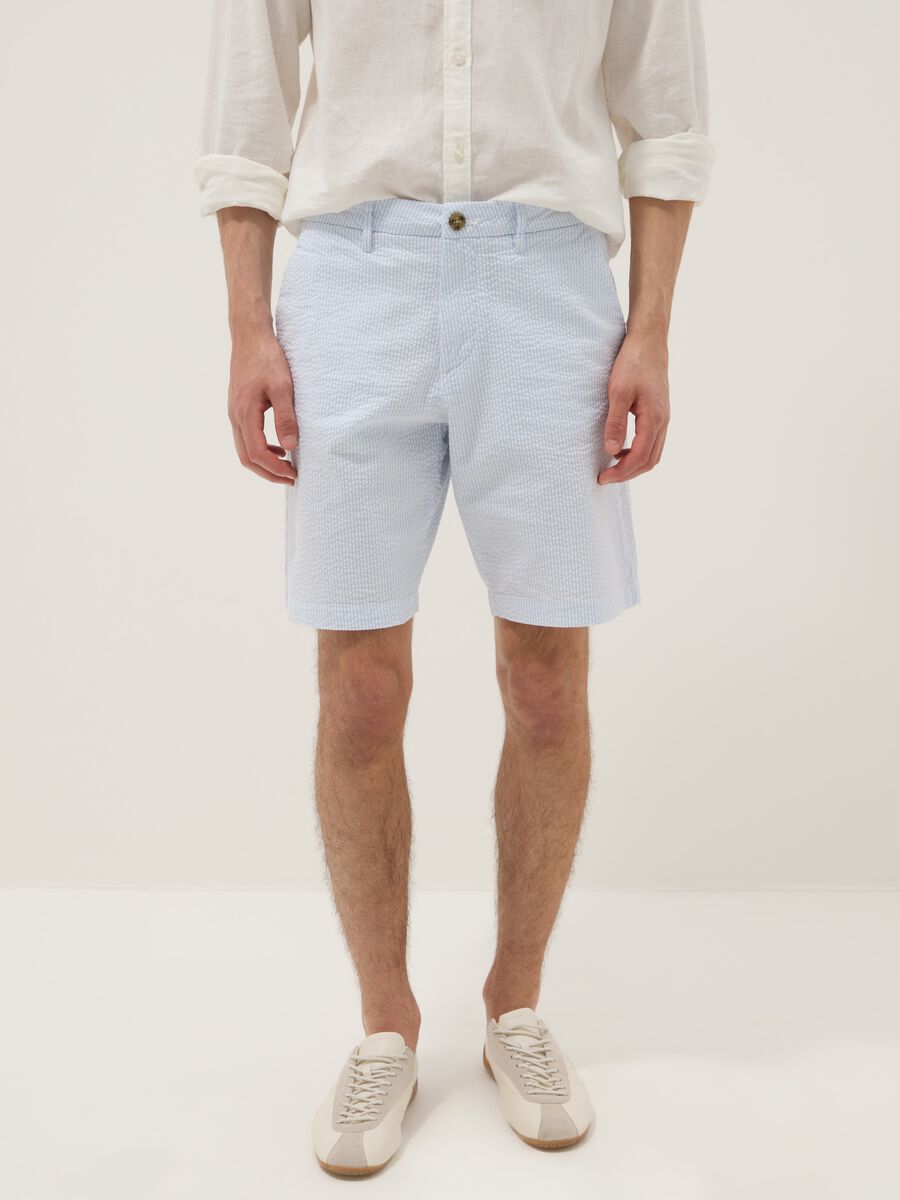 Light blue stretch cotton chino shorts_1