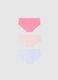 Set of 3 girl's multicolour elasticated cotton briefs_1