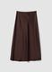 Brown satin maxi skirt with elasticated waistband_4