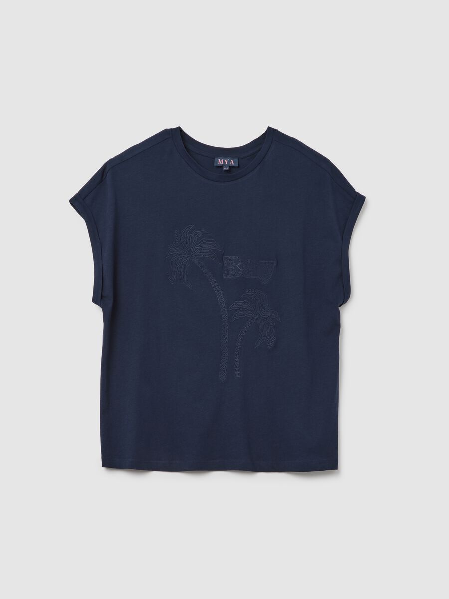 Mya Pure Cotton Blue T-shirt_0