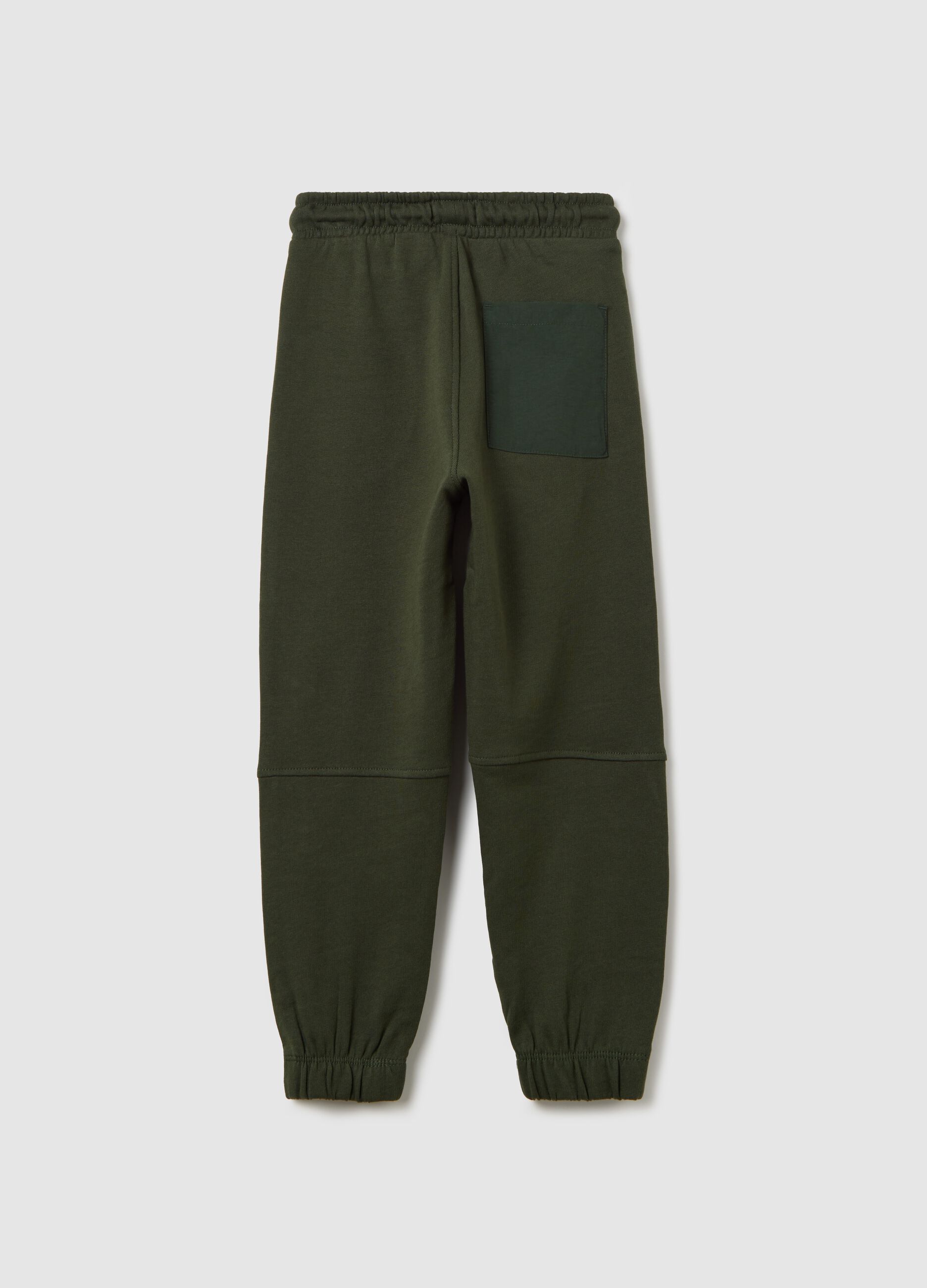 Fleece joggers with drawstring and pocket with zip