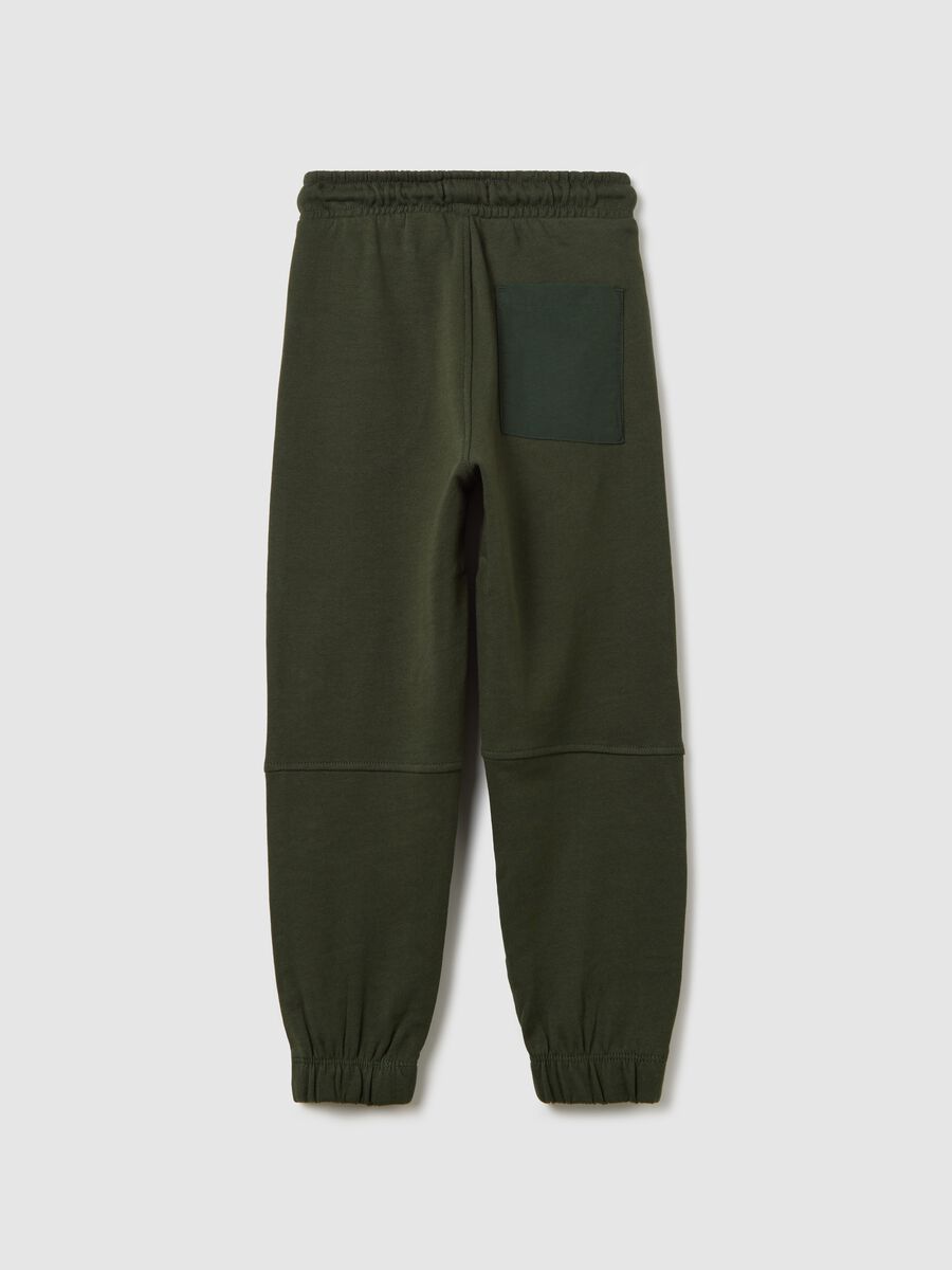 Fleece joggers with drawstring and pocket with zip_1