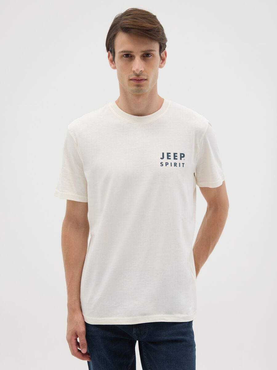 T-shirt in puro cotone beige regular fit_0