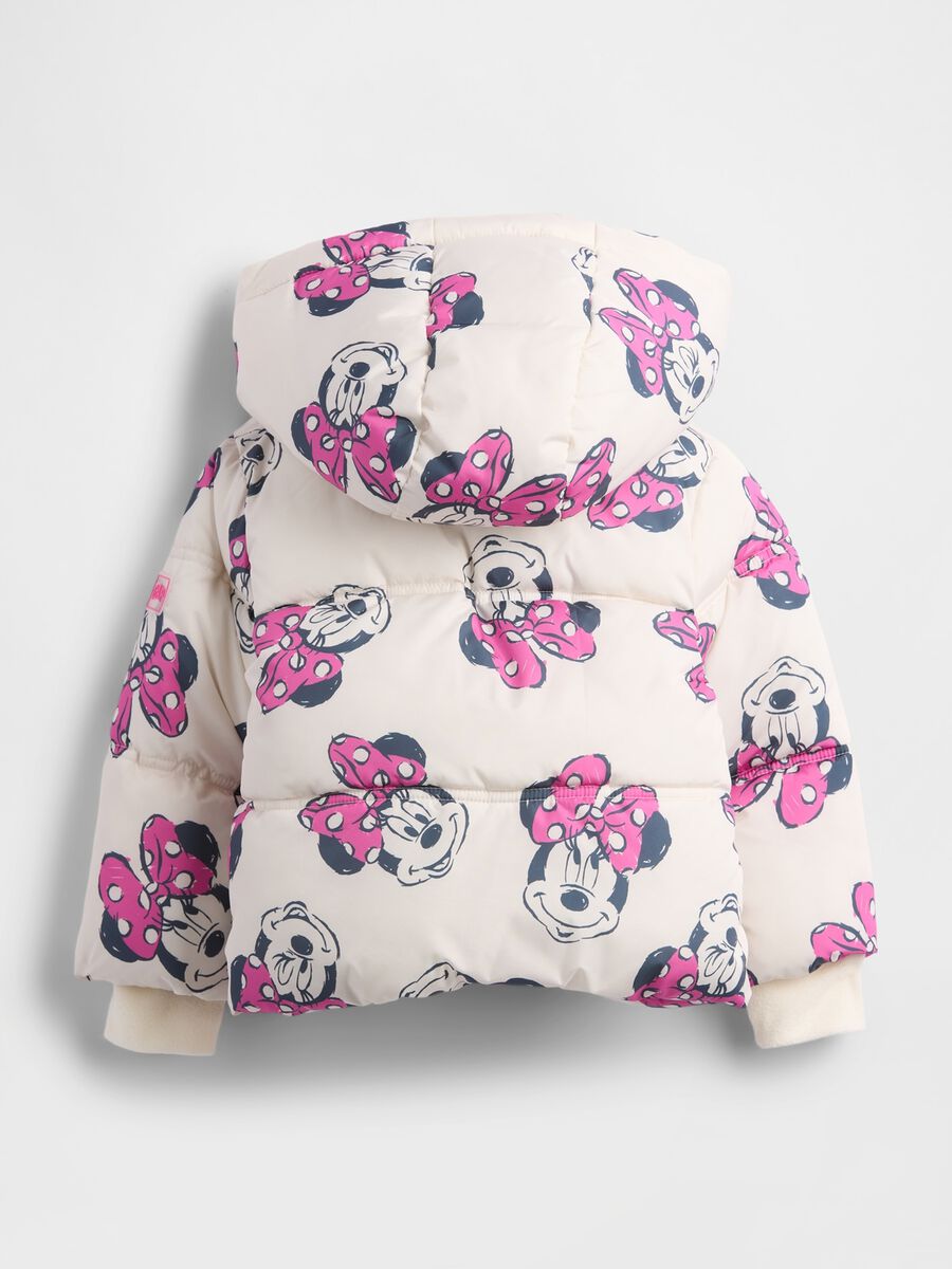 Beige Padded Jacket with Disney Print_1
