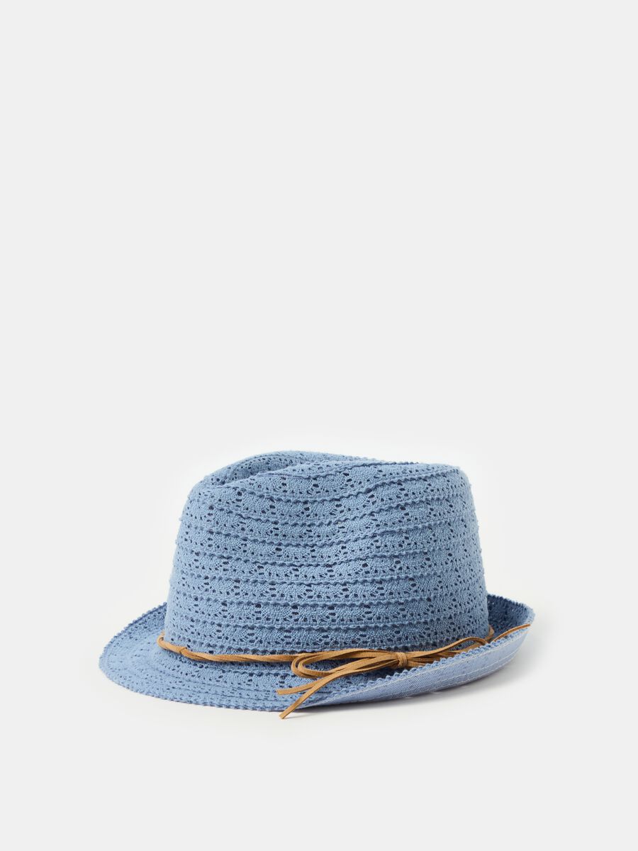 Trilby hat with openwork design_0