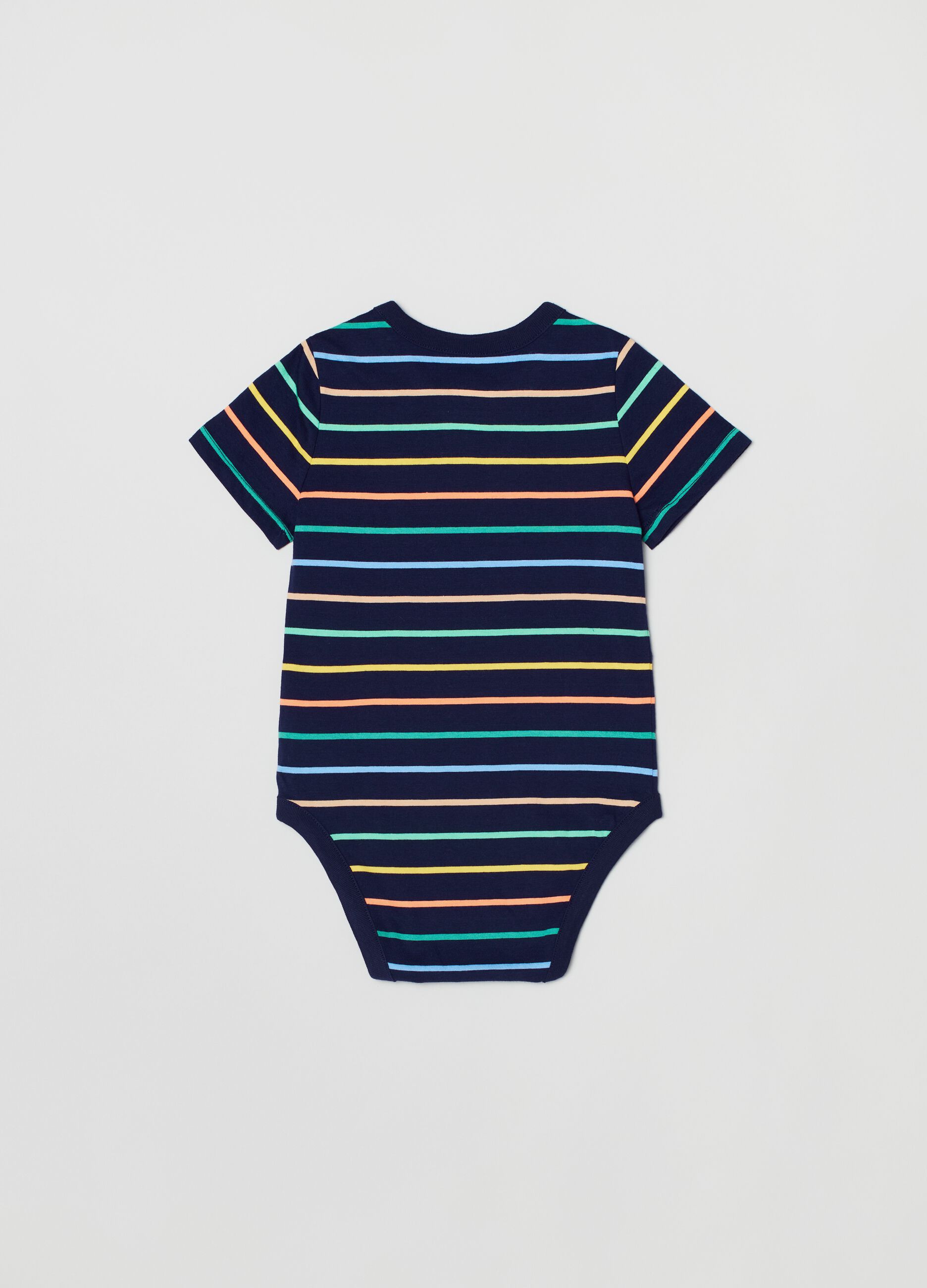 Body in cotone con fantasia a righe _1