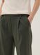 Green wide-leg trousers in stretch viscose_3