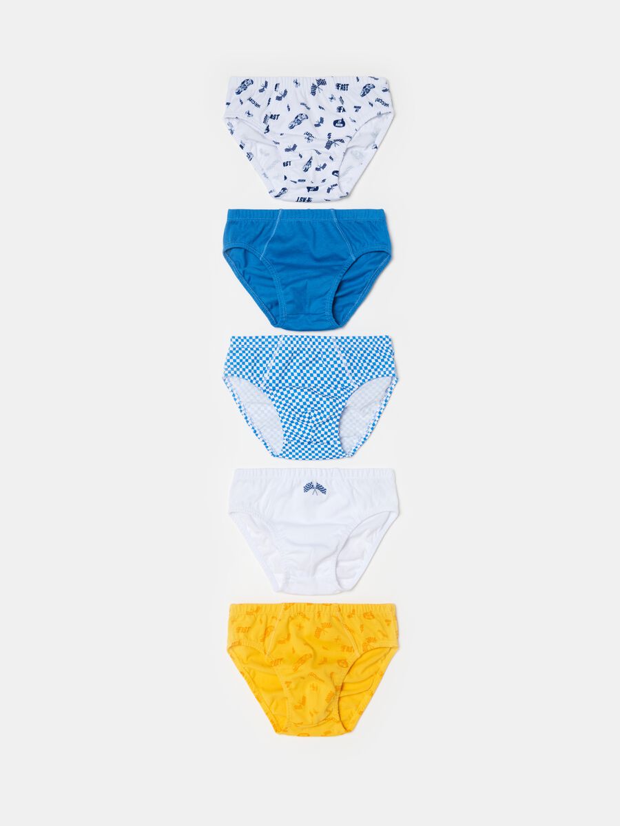 Five-pack briefs in organic cotton with print_0