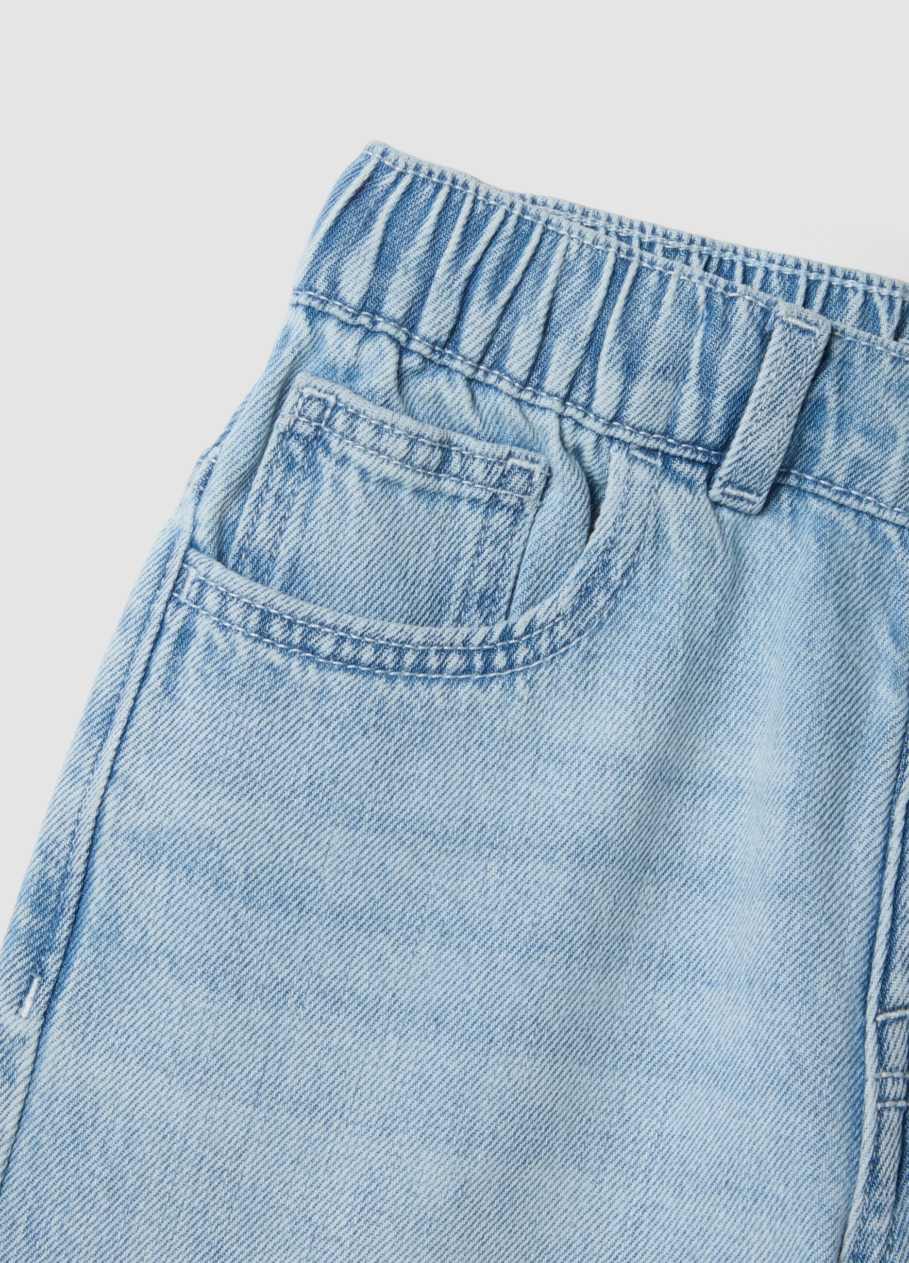 Shorts denim azzurri in misto cotone da bambino regular fit