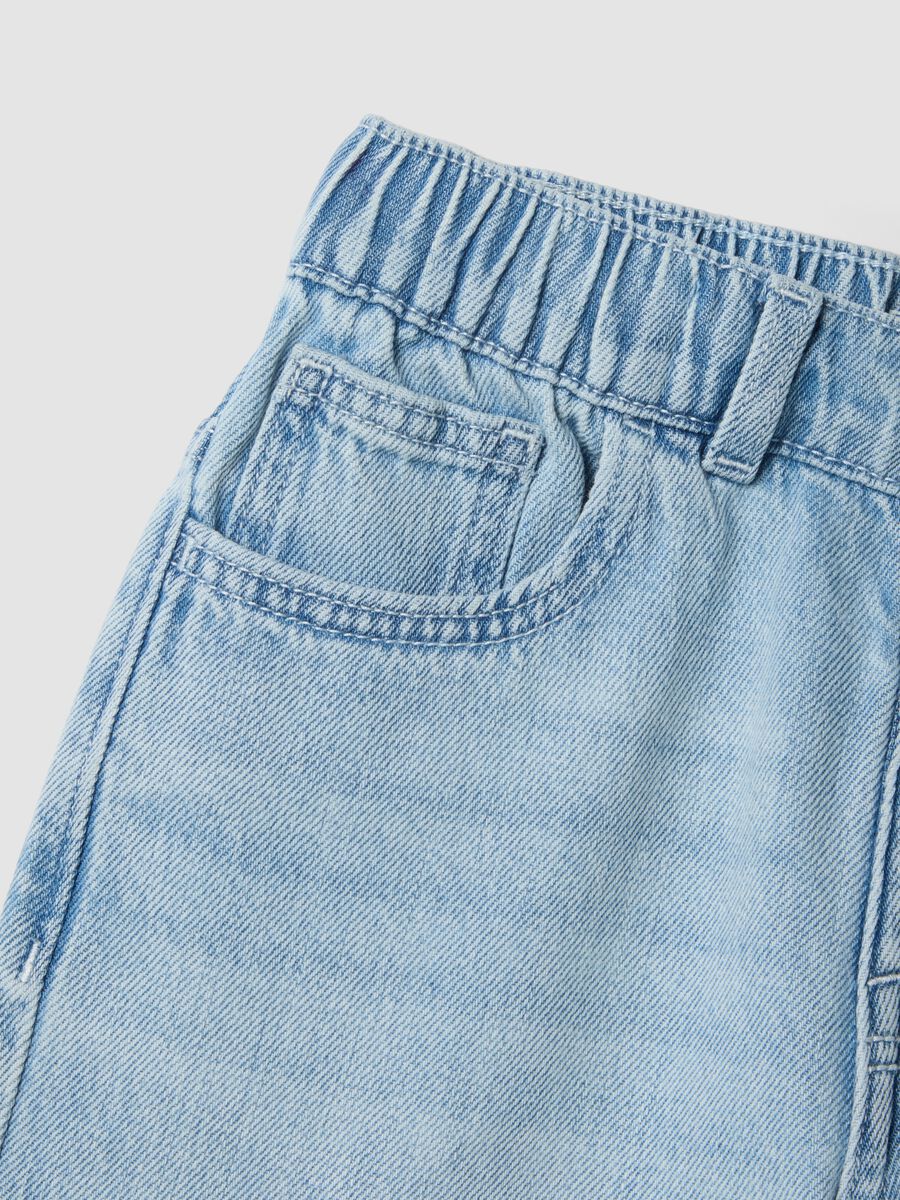Shorts denim azzurri in misto cotone da bambino regular fit_2