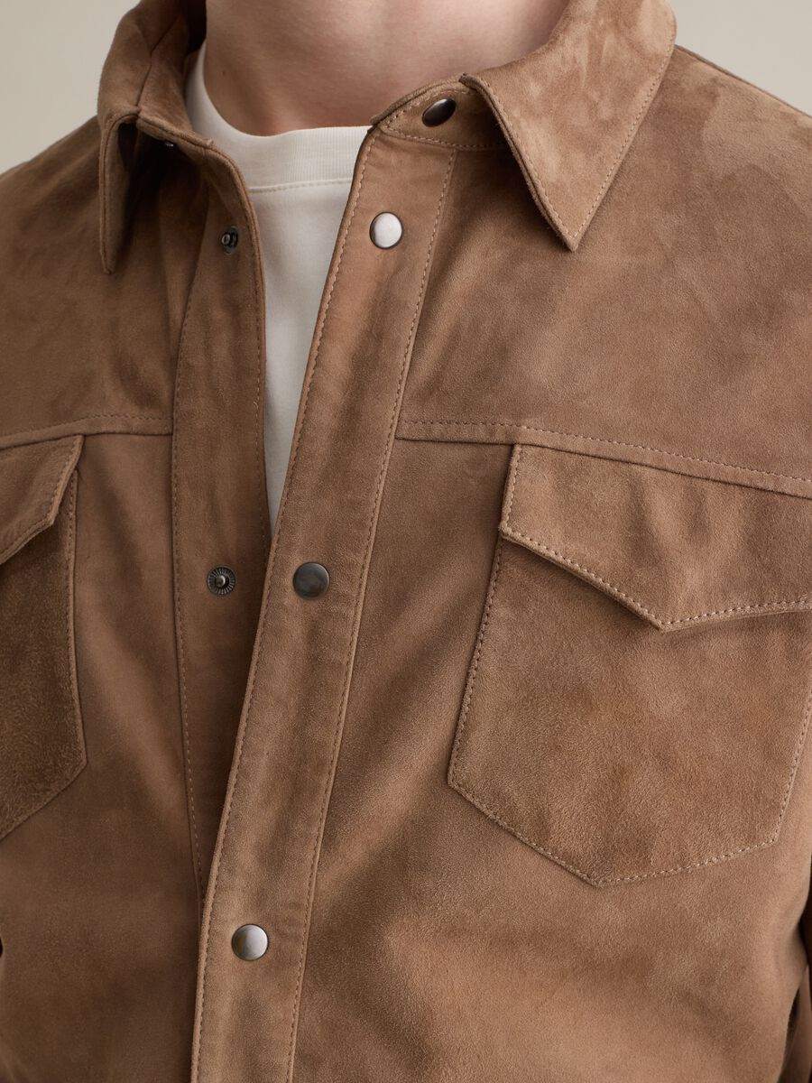 Shacket in suede leather_2