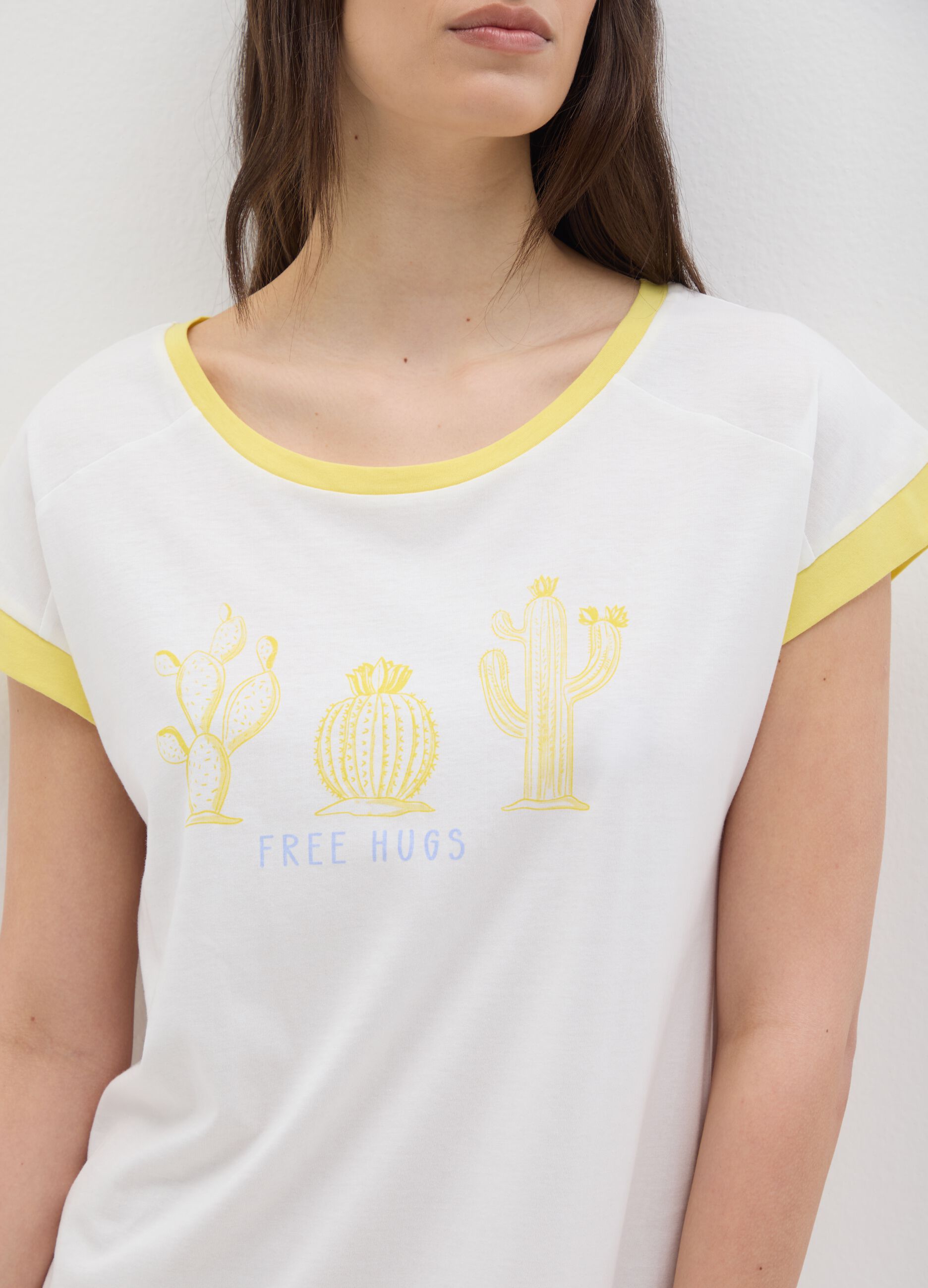 Camicia da notte da donna in puro cotone multicolor