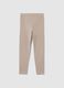 Girls' skinny beige leggings in stretch cotton_1