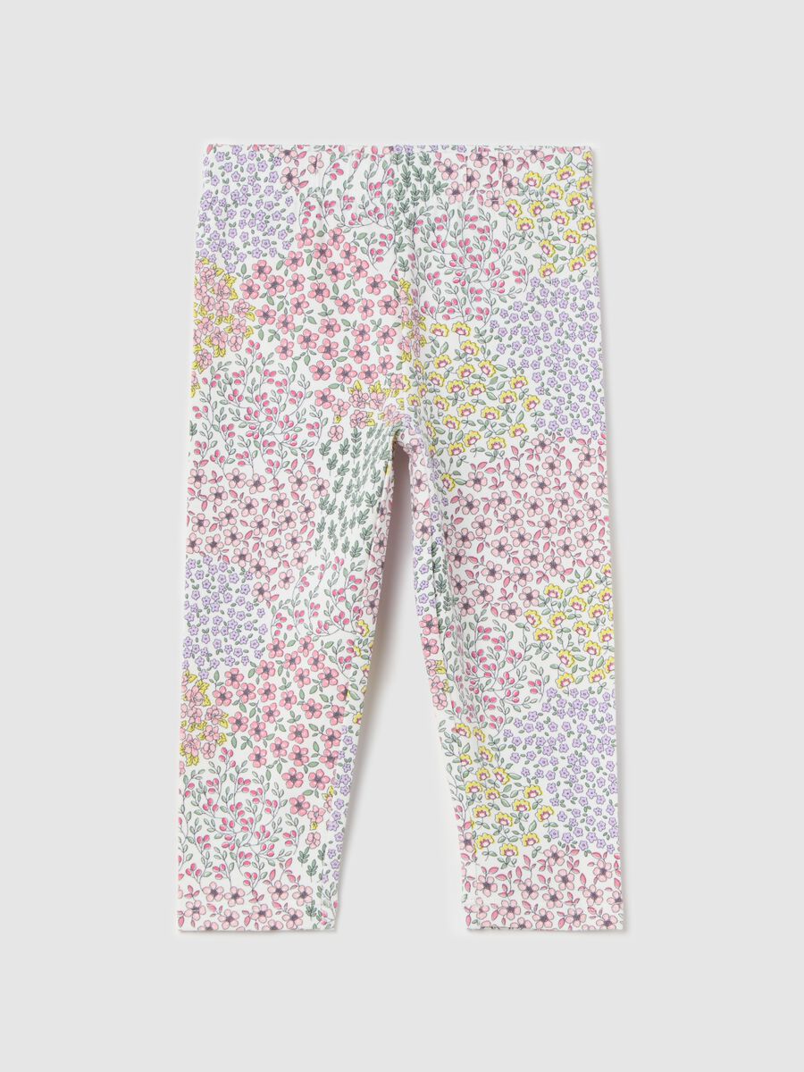 Floral leggings in stretch cotton_0