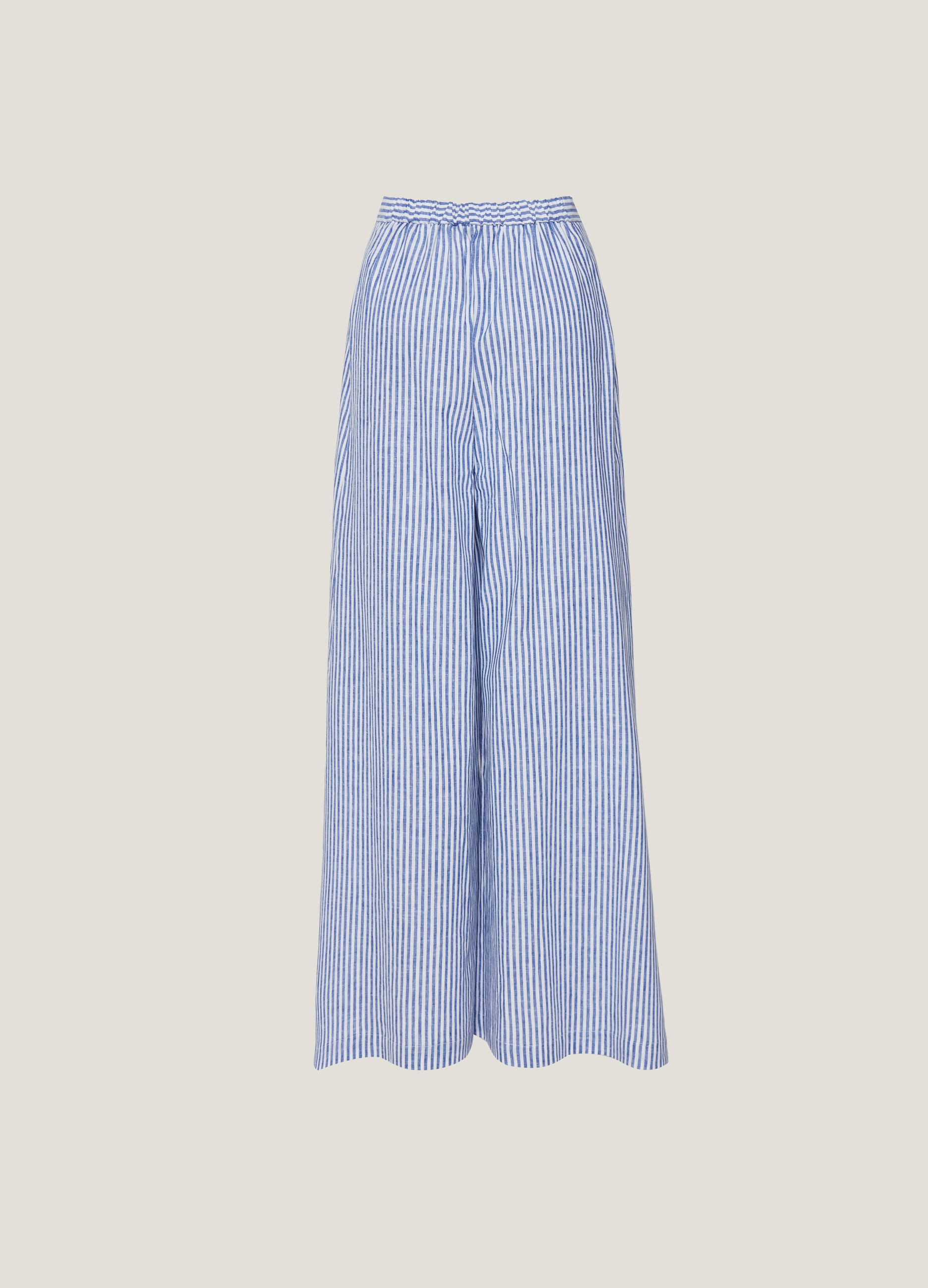 Striped flare-fit trousers