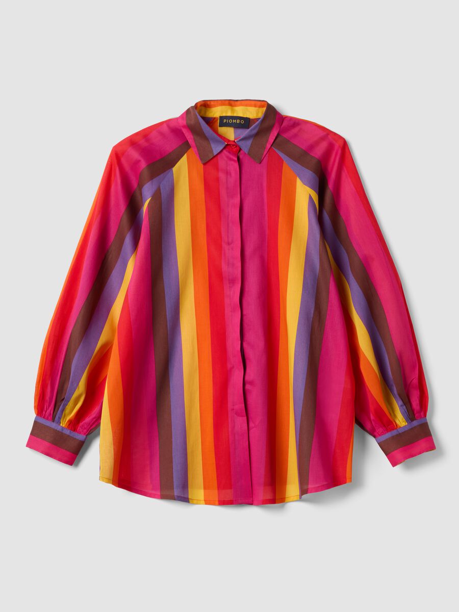 Multicolour pure cotton shirt with classic collar_4