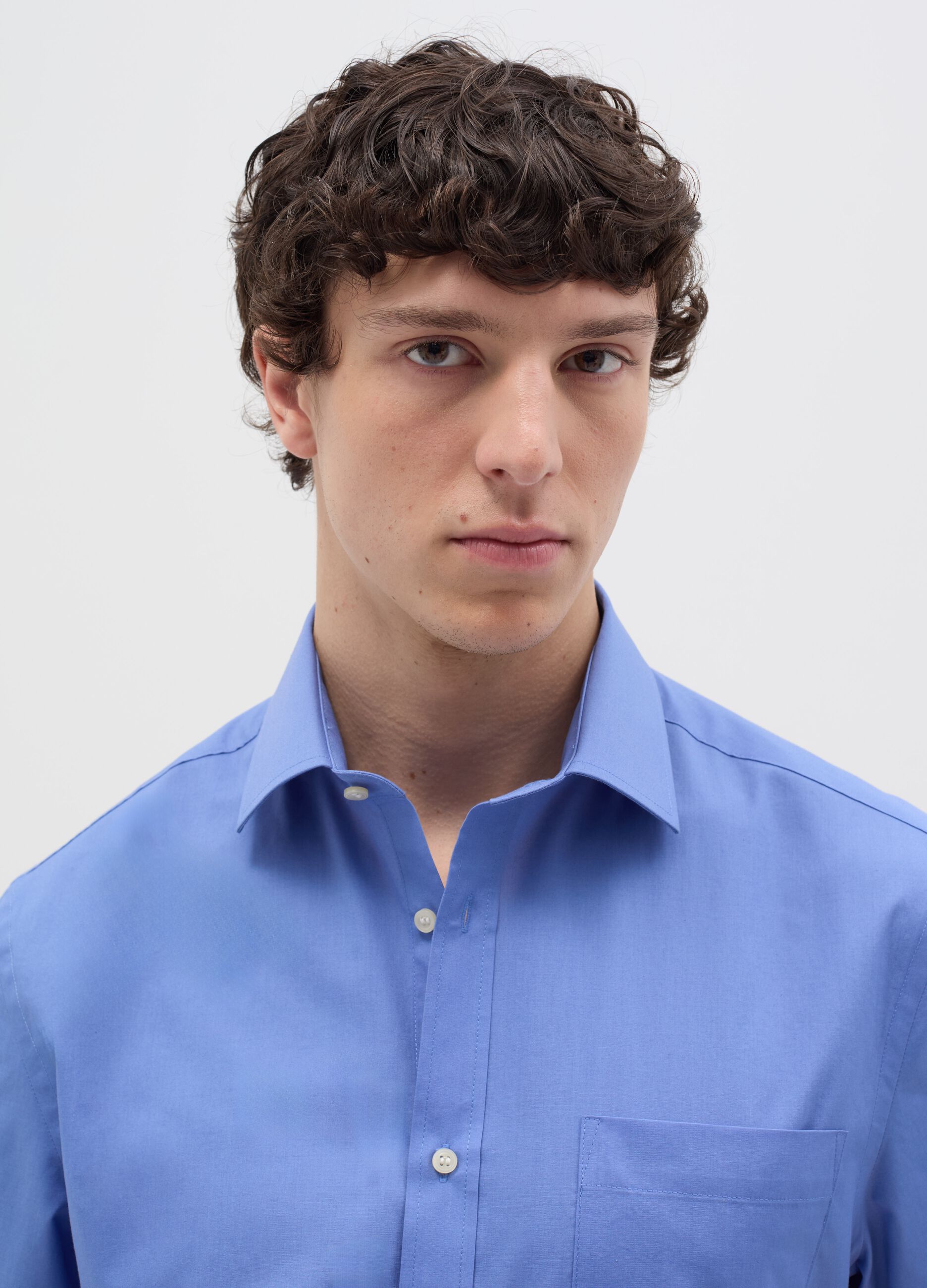 Regular-fit easy-iron shirt with short sleeves
